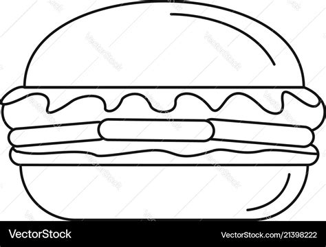 Fresh burger icon outline style Royalty Free Vector Image