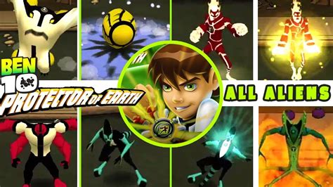 BEN 10 Protector of Earth ALL ALIENS + All Combos - YouTube