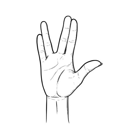 Vulcan greeting and salute gesture. Live long and prosper hand sign ...