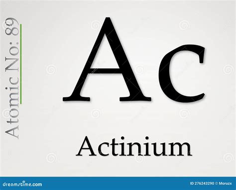 Actinium Chemical Element Symbol on Light Background Stock Illustration ...