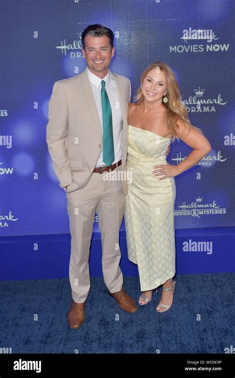 Wes Brown and wife Amanda Moye Brown at the Hallmark Channel Summer TCA ...