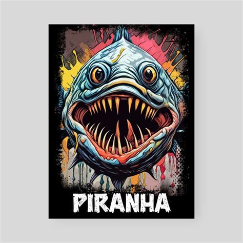 Piranha Amazon River Monster fish Modern Fantasy Art Illustration, an ...