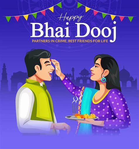 Happy Bhai Dooj Indian festival, Bhaiya Tika celebration creative ...