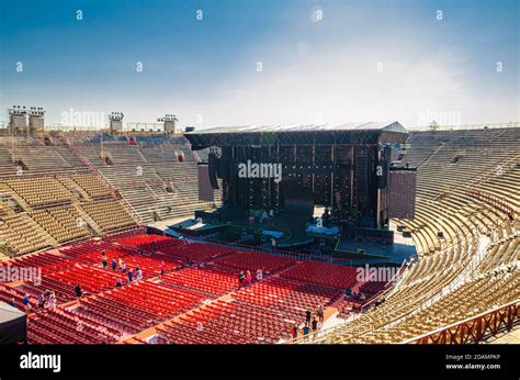 Verona, Italy, September 12, 2019: The Verona Arena interior inside ...