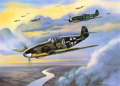 Messerschmitt Bf 109 | Aircraft art, Aircraft painting, Aviation art