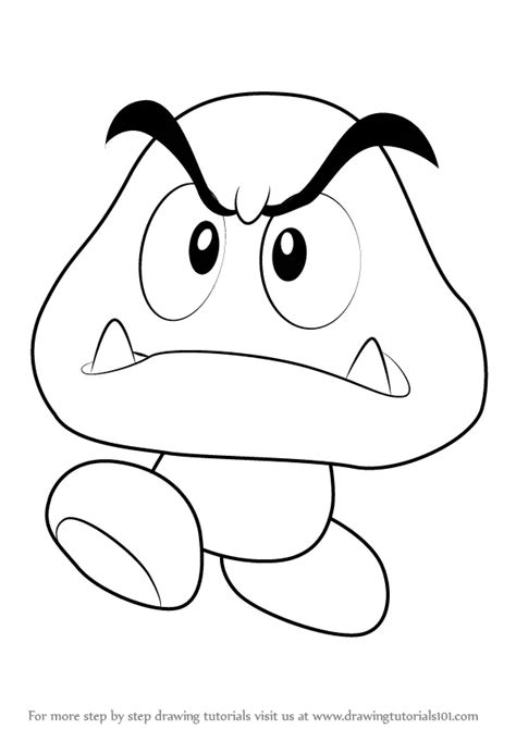 How to Draw Goomba from Super Mario (Super Mario) Step by Step ...