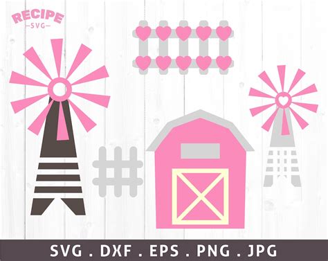 Pink Farm Barn Svg Barn Svg Pink Windmill Svg Farm Barn - Etsy