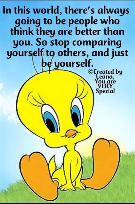 I would never compare myself to anyone. I love myself too much to ...