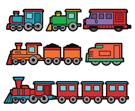 Colorful Train Cartoon Vectors Vector Art & Graphics | freevector.com