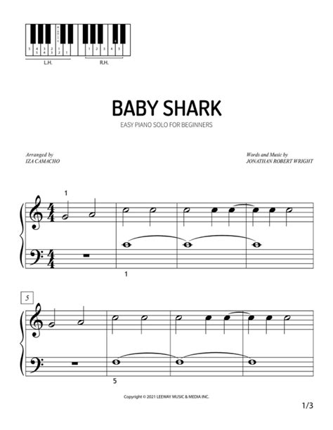 Baby Shark (arr. Iza Camacho F.) por Johnny Only Partituras para Piano ...