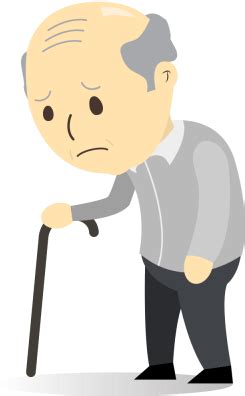 Sad Clipart Elderly - Sad Old Man Cartoon - (400x400) Png Clipart Download