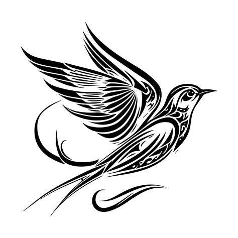 Bird Tattoo Stencil