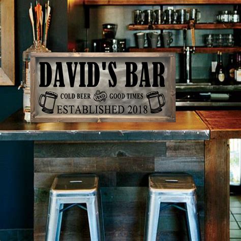 Bar Sign Personalized Bar Sign For Home Bar Beer Sign Custom | Etsy