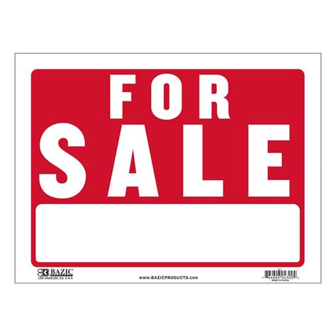 FOR SALE SIGN, 12″ X 9″ | Bahamas Office and School Supplies