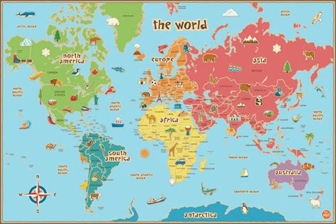 world map kids printable