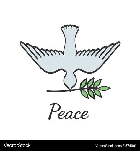 Peace dove with olive branch Royalty Free Vector Image