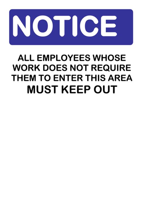 Notice Sign Template printable pdf download