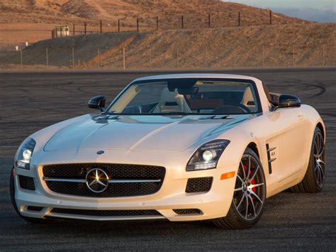 HD mercedes-benz, sls, 63, amg, gt, white, convertible, side view ...