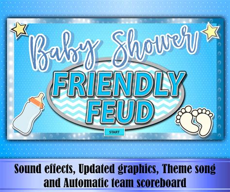 Baby Shower Boy Virtual Friendly Feud Game Customizable - Etsy