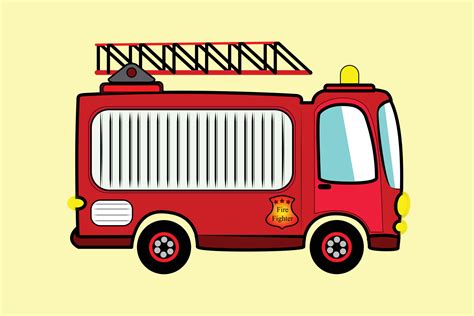 Cartoon Fire Truck Vector Art, Icons, and Graphics for Free Download