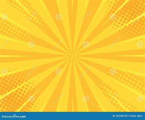 Yellow Retro Vintage Style Background with Sun Rays Vector Illustration ...