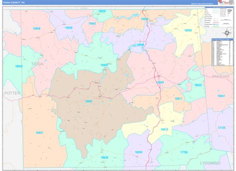 Wall Maps of Tioga County Pennsylvania - marketmaps.com