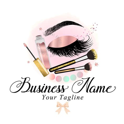 Makeup Logo Design, Logo Beauty, Lash Logo Design, Cosmetic Logo Gold ...