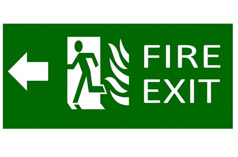 Green Exit Emergency Sign On White Free Stock Photo - Public Domain ...