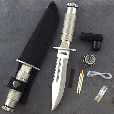 8.5" SURVIVAL COMBAT TACTICAL SERRATED HUNTING KNIFE w/ SHEATH Bowie ...