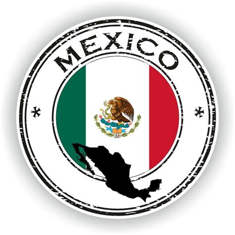 Mexico Seal Sticker Round Flag for Laptop Book Fridge Guitar Motorcycle ...