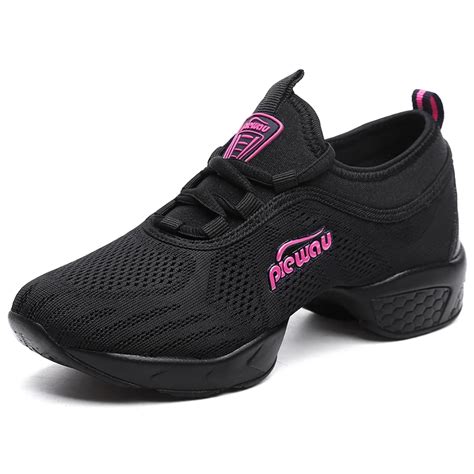 Hip Hop Dance Sneakers Sport Woman Shoes Breathable Black Dancing Shoes ...