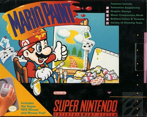 Mario Paint (1992) SNES box cover art - MobyGames