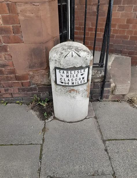 Old Milestone by the A7 in Carlisle © Barbara Todd cc-by-sa/2.0 ...