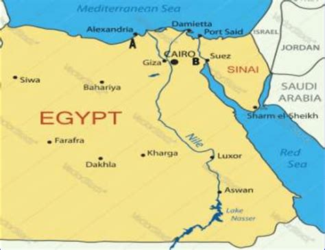 Location map of Egypt showing the different habitats of Deverra ...