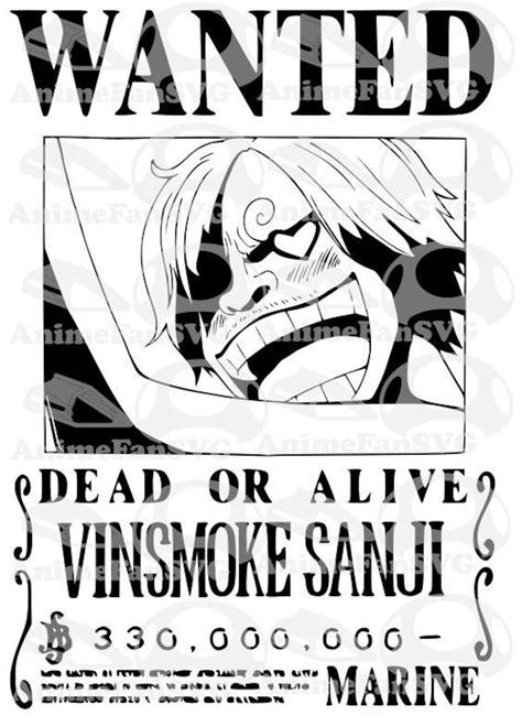 Sanji Wanted Poster SVG - Etsy