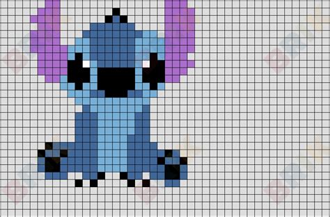 stitch pixel art grid Lilo and stitch (square perler bead pattern ...