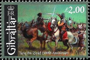 Stamp: Tariq ibn Ziyad 1300th Anniversary (Gibraltar(1300th Anniv. of ...