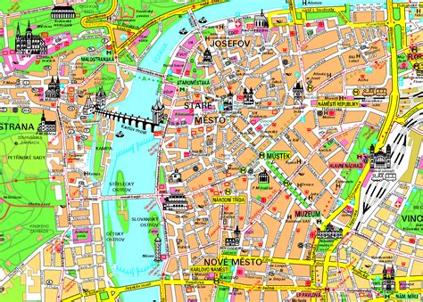 Letölthető prágai térképek | Tourist map, City maps illustration ...