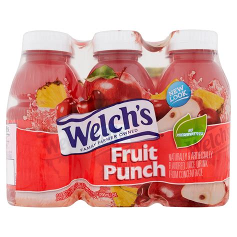 (4 Pack) Welch's Juice, Fruit Punch, 10 Fl Oz, 6 Count - Walmart.com