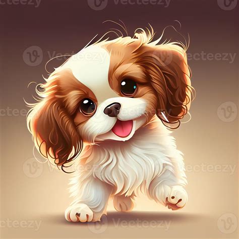 Cocker Spaniel dog digital art cartoon drawing. Animal and pet concept ...