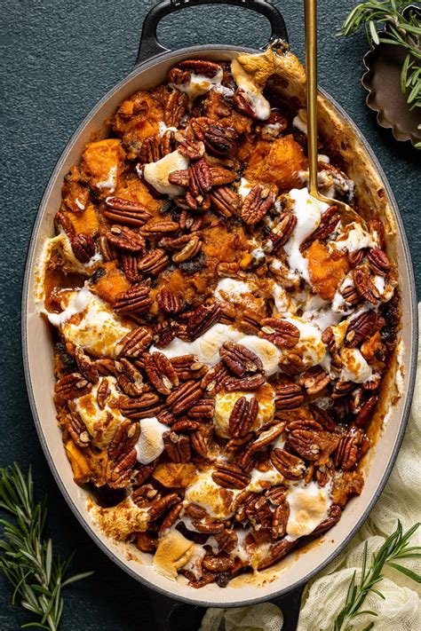 Candied Yams With Marshmallows And Pecans