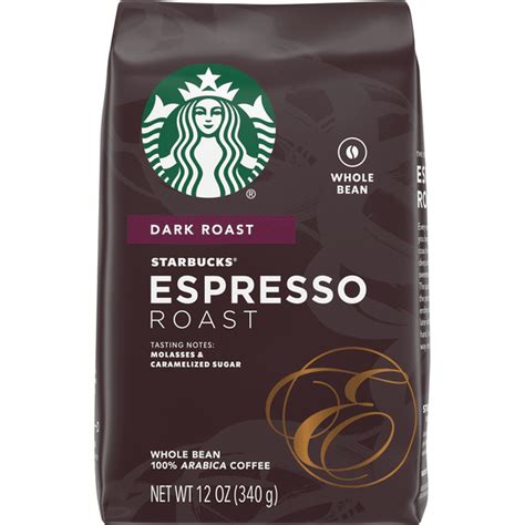 Starbucks Dark Roast Whole Bean Coffee — Espresso Roast (12 oz) - Instacart