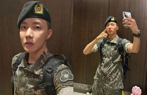 BTS' J-hope updates fans with new photos in military uniform | allkpop