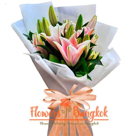 Bouquet of Pink Lilies ⋆ Flower Delivery in Bangkok