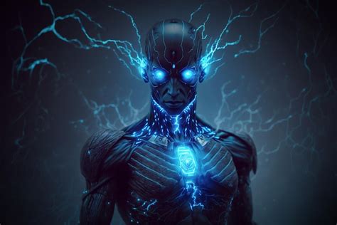 Premium Photo | Futuristic cyborg man human modified with digital ...