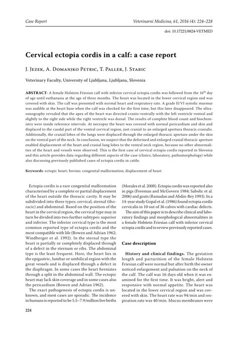 (PDF) Cervical ectopia cordis in a calf: A case report