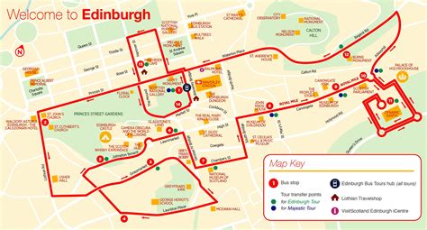 Edinburgh Hop On Hop Off Bus Map