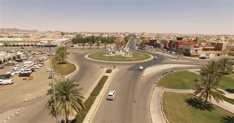 aerial view of the city of Hail, the streets of Hail, Saudi Arabia ...