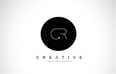 CR C R Logo Design with Black and White Creative Text Letter Vector ...