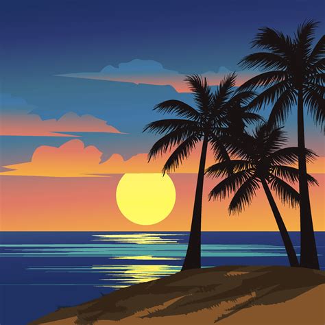 Beautiful beach sunset of tropic 7740221 Vector Art at Vecteezy